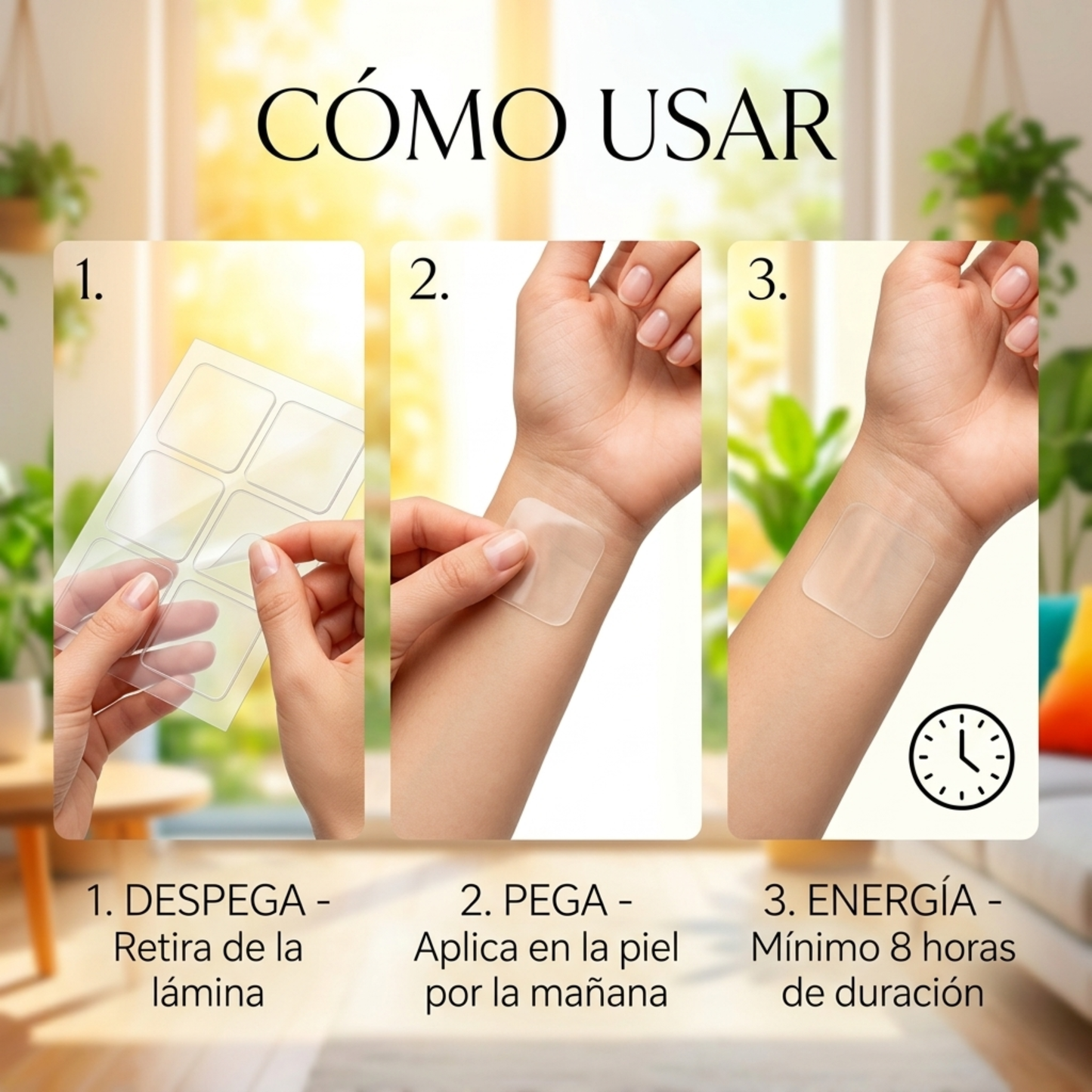 Parche de Energía SAHHA — 8 Horas de Energía Limpia. Sin Subidones. Sin Bajones.