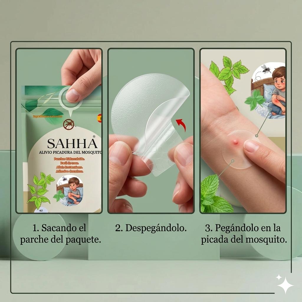 Parche Alivio Picaduras SAHHA — Calma Natural Sin Rascarte