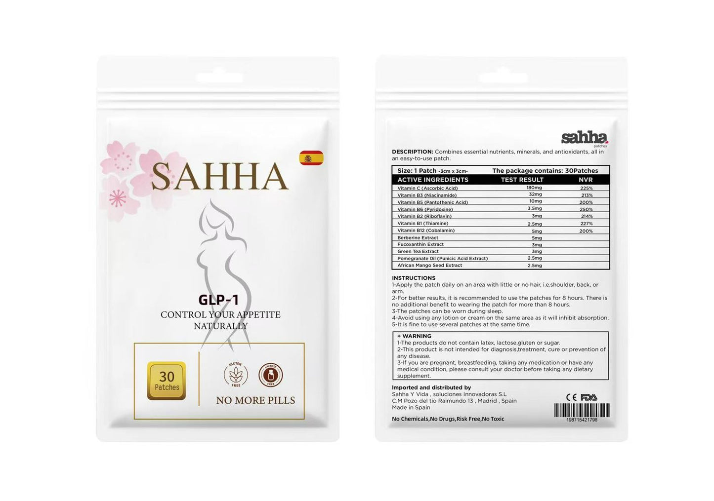 Parche de Berberina SAHHA — Control Natural del Apetito y Metabolismo